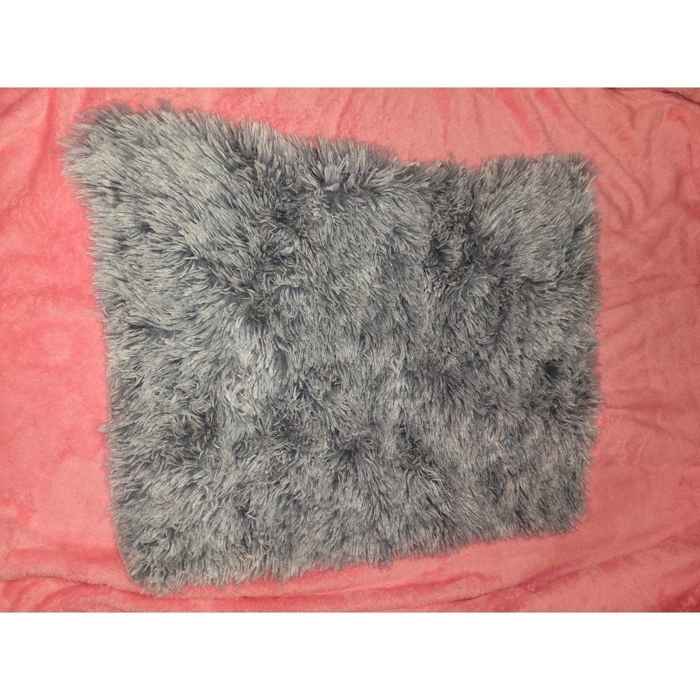 Fuzzy Grey Decorative Soft pillow case